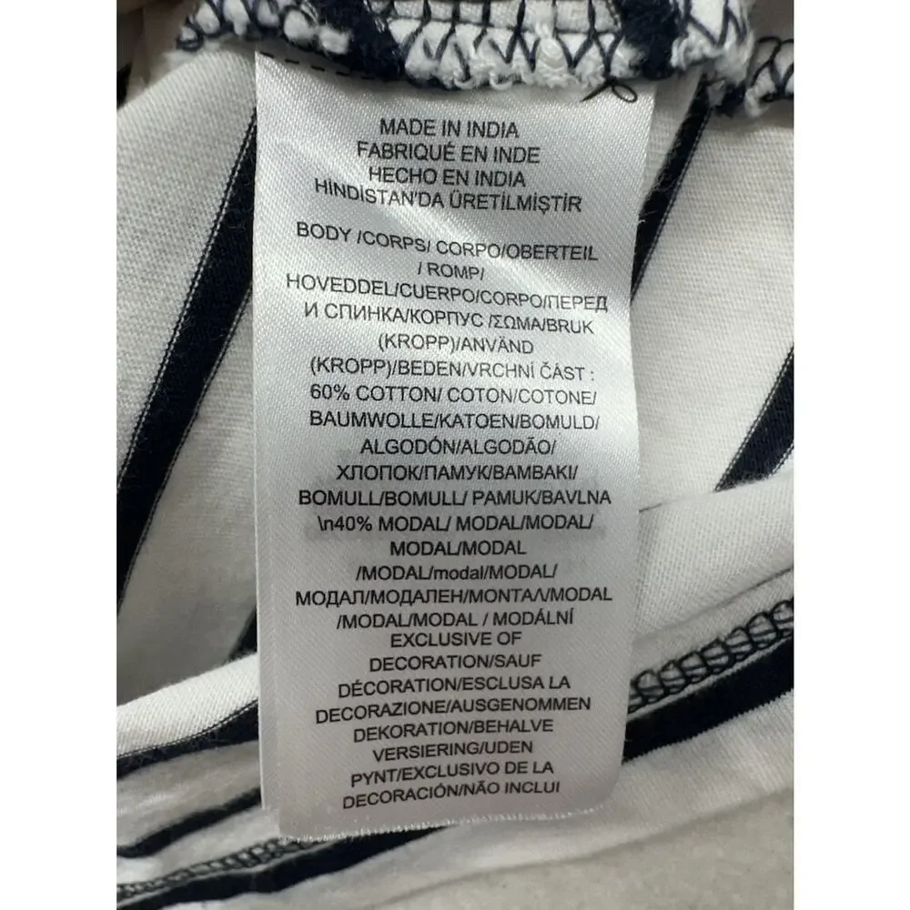 Lauren Ralph Lauren Womens Medium Top Shirt Nautical Stripe Beach Cotton Modal - Picture 6 of 7